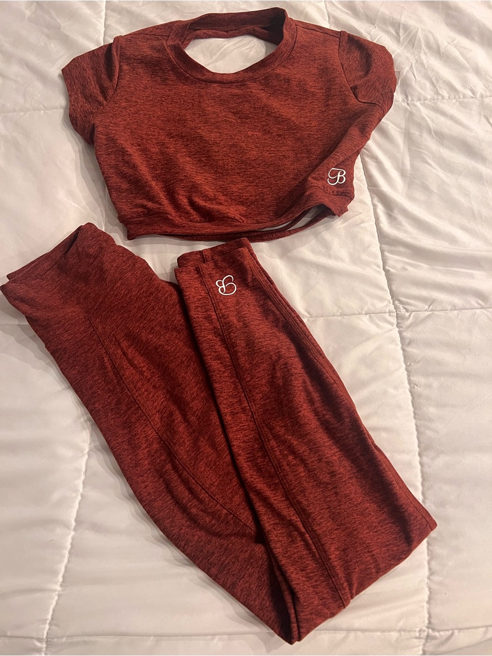 Bombshell Sportswear Crop Top and Leggings Set Size Small